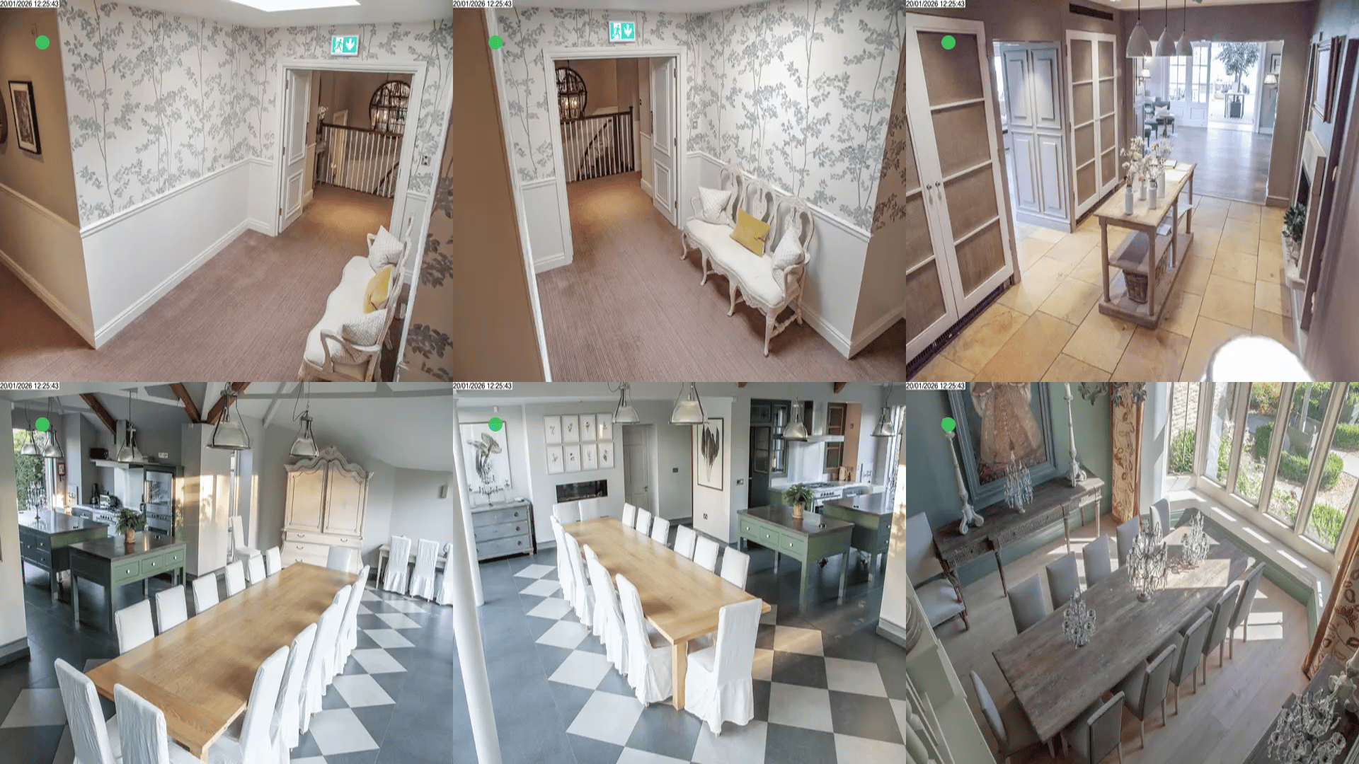 Multiplex view, where multiple cameras are shown fullscreen on pages that cycle through the full set of cameras