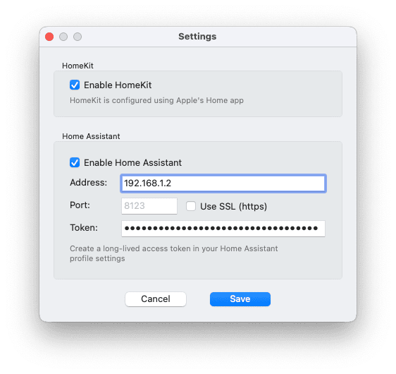 Impostazioni HomeHelper